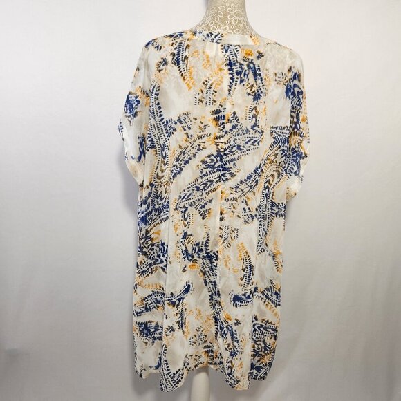 Chico's Size 3/16 Sheer Chiffon Paisley Print Short Sleeve Bat Wing Pullover Top - Picture 10 of 14